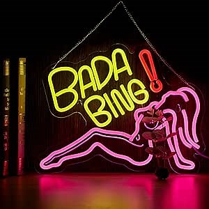 Bada Bing Neon Girl Sign for Wall Decor Lady Led Light for Bedroom Pub Store Man Cave Party Dimmable Sopranos Art Sign