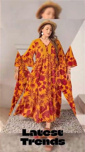 Plus Size Lace Detail Printed V-Neck Maxi Dress