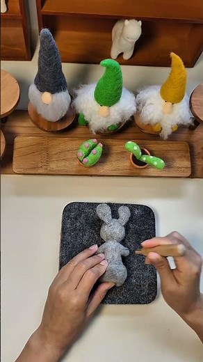 Quick Needle Felting Rabbit 🐰✨ | Fast DIY Kit Process
