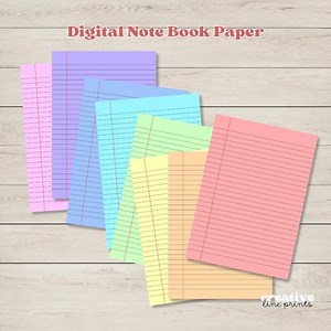 Digital Note Paper Bundle | Digital Note Paper Templates College Ruled | 8 Rainbow Colors | Goodnotes, Notability Etc | Digitaldownload PDF - Etsy