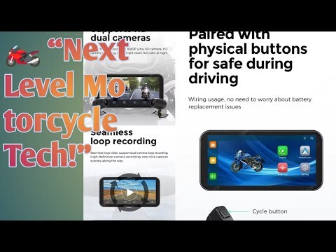 Smart Motorcycle GPS with Dual HD Camera | Android Auto & CarPlay Screen Review 2025