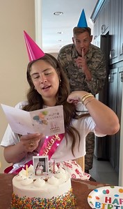 186K views · 3.4K reactions | Sweetest surprise homecoming proposal 凉 Soldier returns home to propose to girlfriend at her birthday and gets surprise life changing news. | Jamie and Blake | Facebook