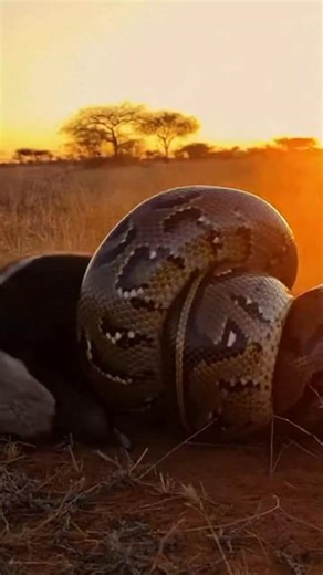 Real-life handheld wildlife footage of a giant African python coiling tightly around a honey badger, squeezing and slowly overpowering it, real constriction kill, #wildlife #safari #fblifestyle | Toiletboy1 fans page