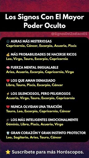 Los Signos Con El Mayor Poder Oculto #astrología #signoszodiacales #zodiacales #signos