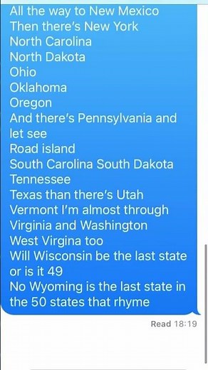 The 50 states that rhyme