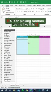 Random Team Generator in Excel‼️ #excel #exceltips #exceltutorial | 大海无臂青年