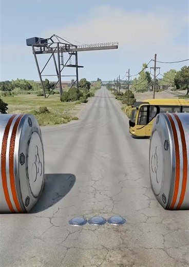 Exciting Cars Crossing the Wooden Bridge Animation