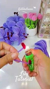 EASY LILY TUTORIAL 🌸DIY pipe cleaner step by step Tutorial.
