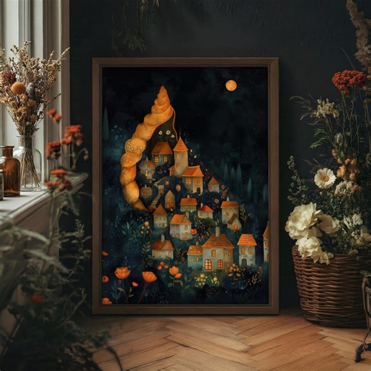 William Morris Dreamer Conch Art | Botanical Sea Illustration | Shell Hamlet Gift | Glowing Grotto Night Wall Art | Digital Download Print - Etsy