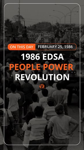 On this day, February 25, 1986, the Philippines saw a ‘bloodless revolution,’ known as the EDSA People Power Revolution, to protest the fraudulent election win of late dictator Ferdinand E. Marcos and to restore democracy to the country. #OnThisDay Related story: https://www.rappler.com/nation/list-protests-activities-commemoration-edsa-people-power-revolution-anniversary-2023/ | Rappler