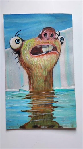 Cute Sid the Sloth/ Ice Age Sid Drawing #shorts #art #shortvideo #artwork
