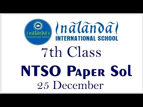 7th Class NTSO Paper Solution | 25 December | Full Explanation