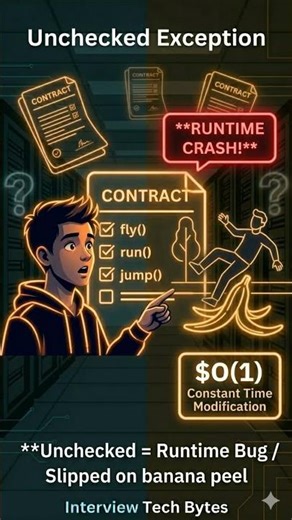 #15 Checked vs Unchecked Exceptions explained simply! 🛡️💥 #Java #CodingInterview