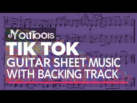 Tik Tok - Guitar sheet music with backing track