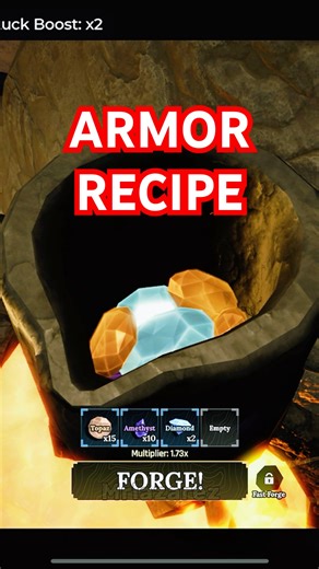 Easy Armor Recipe Roblox The Forge #roblox #theforgeroblox #shorts