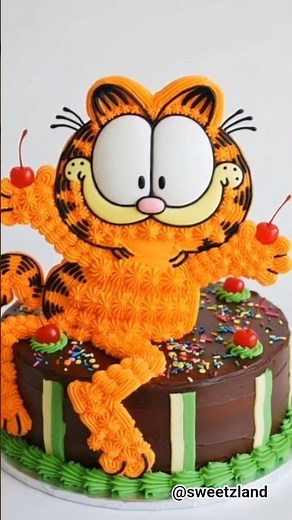 Garfield Cartoon Cake Design | Funny Cat Birthday Cake for Kids