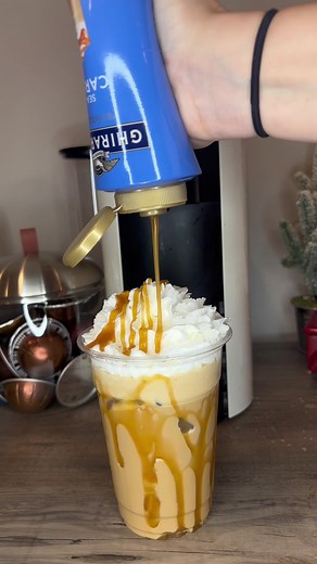 Delicious Iced White Chocolate Shaken Espresso with Sweet Cream