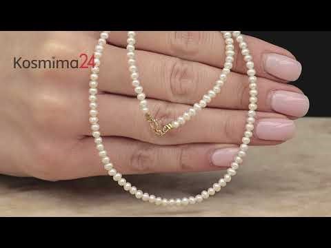 Μαργαριταρένιο κολιέ με χρυσό κούμπωμα Κ14 054916