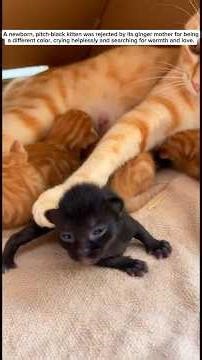 Rejected by his mother because of its different color. #animalrescue #wildliferescue #cat