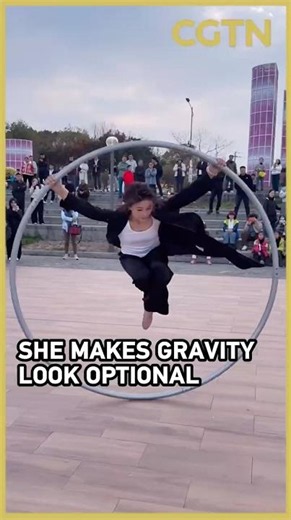 How many spins can she do? Chinese Cyr wheel artist goes viral