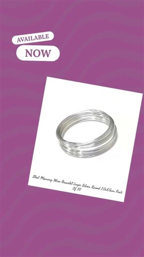 Steel Memory Wire Bracelet Loops Silver Round 1.0x5.5cm Pack Of 10