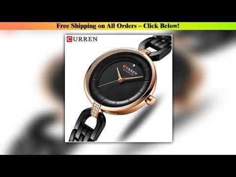 CURREN Quartz Women Luxury Rhinestone Clock Woman Gift Charming Ladies Stainless Steel Bracelet