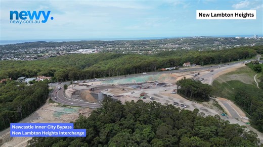 🔊 The New Lambton Heights Interchange, Newcastle Inner-City Bypass, filmed yesterday. newy.com.au | Newy 87.8 FM Newcastle