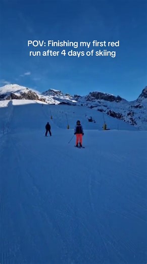 Finishing My First Red Ski Run After 4 Days