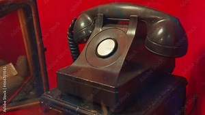 Antique telephone used in the gold mining era. Virginia City, Nevada, USA