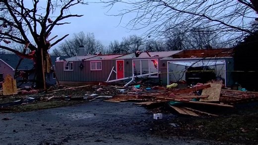 Multiple homes in central Illinois damaged by reported tornado