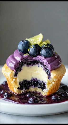 🍪 Blueberry Lime Cheesecake Cupcakes | Creamy, zesty, and bursting with a juicy blueberry center 💜🧁 These Blueberry Lime Cheesecake Cupcakes are the kind of bakery-style treat that looks fancy… but tastes like pure comfort. Soft vanilla cupcake, a thick swirl of tangy cheesecake, and a jammy blueberry surprise right in the middle — then topped with a dreamy purple frosting that makes them feel extra special. With Valentine’s Day around the corner, I love making a batch of these because they’r