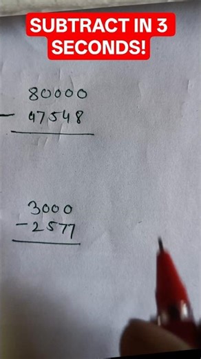 Subtract Big Numbers in Seconds 😳 | Math Trick #shorts