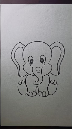 how to draw elephant with pencil step by step