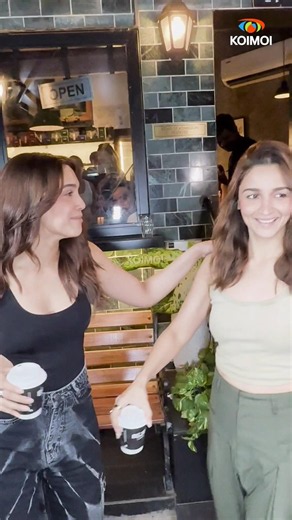Alia Bhatt and Sharvari were spotted heading outta cafe with their coffee 😉😍