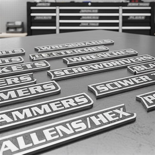 2026 Upgraded Version Magnetic Tool Box Labels, 12/24/48-Pack 3D Print Tool Box Drawer Tag, Magnetic Labels for Tool Box