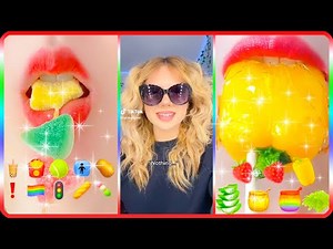 🎀STORYTIME TIKTOK🎧 ASMR Satisfying Eating 🌈 Eating Emoji Food 🎁 POV@BAILEY SPINN # 61