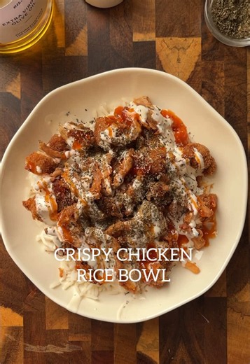 Crispy chicken rice bowl #ricebowl #crispychicken #foodie #cooking #recipe