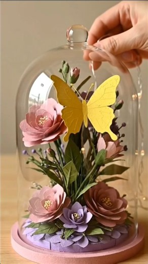 A little flower garden under a glass dome 🌸🦋✨