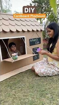 Best Use of Cardboard Ever 😍 #shorts #diyplayhouse #cardboardcraft #handmade #diycrafts