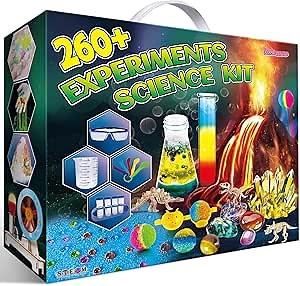 260 Experiments Science Kits for Kids, S.T.E.M Kit Magic Chemistry Physics Set, Boys Girls Toys Gifts Ideas Birthday Christmas, Volcano, Gemstone, Earth, Science Projects