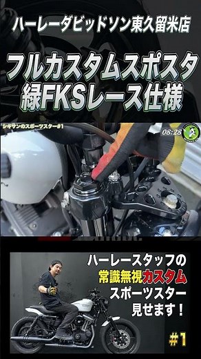 フルカスタムのスポーツスター緑FKSレース仕様 #ハーレーダビッドソン #ハーレー #カスタム