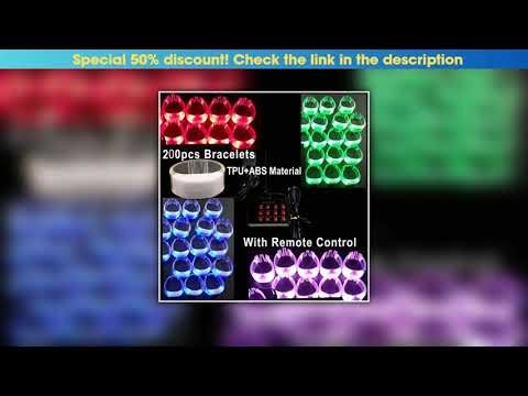 Exclusive LED Illuminated RGB Color Change Flash Bracelets, TPU, 12 Key Remote Control, for Holiday