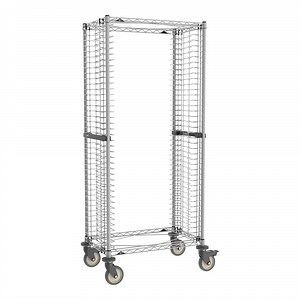 Metro RS1K4S Super Erecta Metroseal Gray Epoxy 40 Pan Side Load Bun / Sheet Pan Rack with Non-Marking Casters - Unassembled