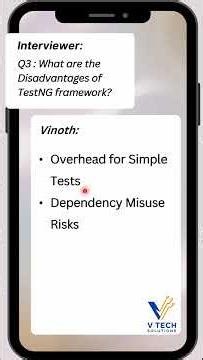TestNG Interview Preparation Q3 : What are all the disadvantages of TestNG framework?