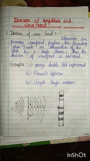 Division of amplitude and wave front , (B.Sc sem 3 physics)