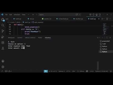 Simple Expense Tracker using Python | TechnoHacks