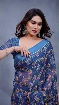 Kashvi Sarees | Dark Blue Floral Printed Saree