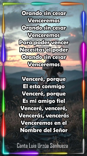 ORANDO SIN CESAR VENCEREMOS 🔥 COROS CON LETRA 🔥 Canal Cristiano