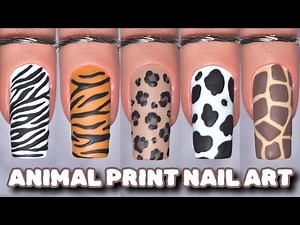 Animal Print Nail Art Tutorial | Easy Zebra, Tiger, Leopard, Cow & Giraffe Print Nail Design