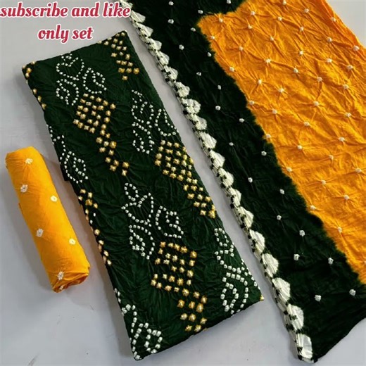 🍁 *PREMIUM QUALITY SATIN COTTON FANCY COLOUR CHART BARIK MULTI GULTI AND WHITE BANDHANI DRESS